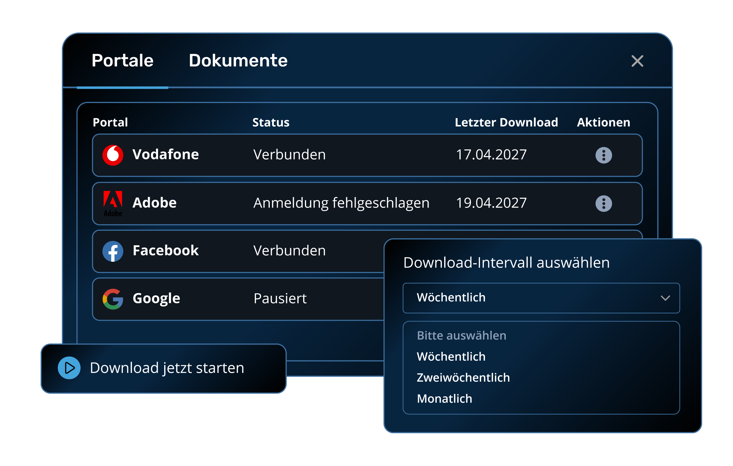 Rechnungsübertragung von GetMyInvoices an DATEV Unternehmen Online und ADDISON OneClick