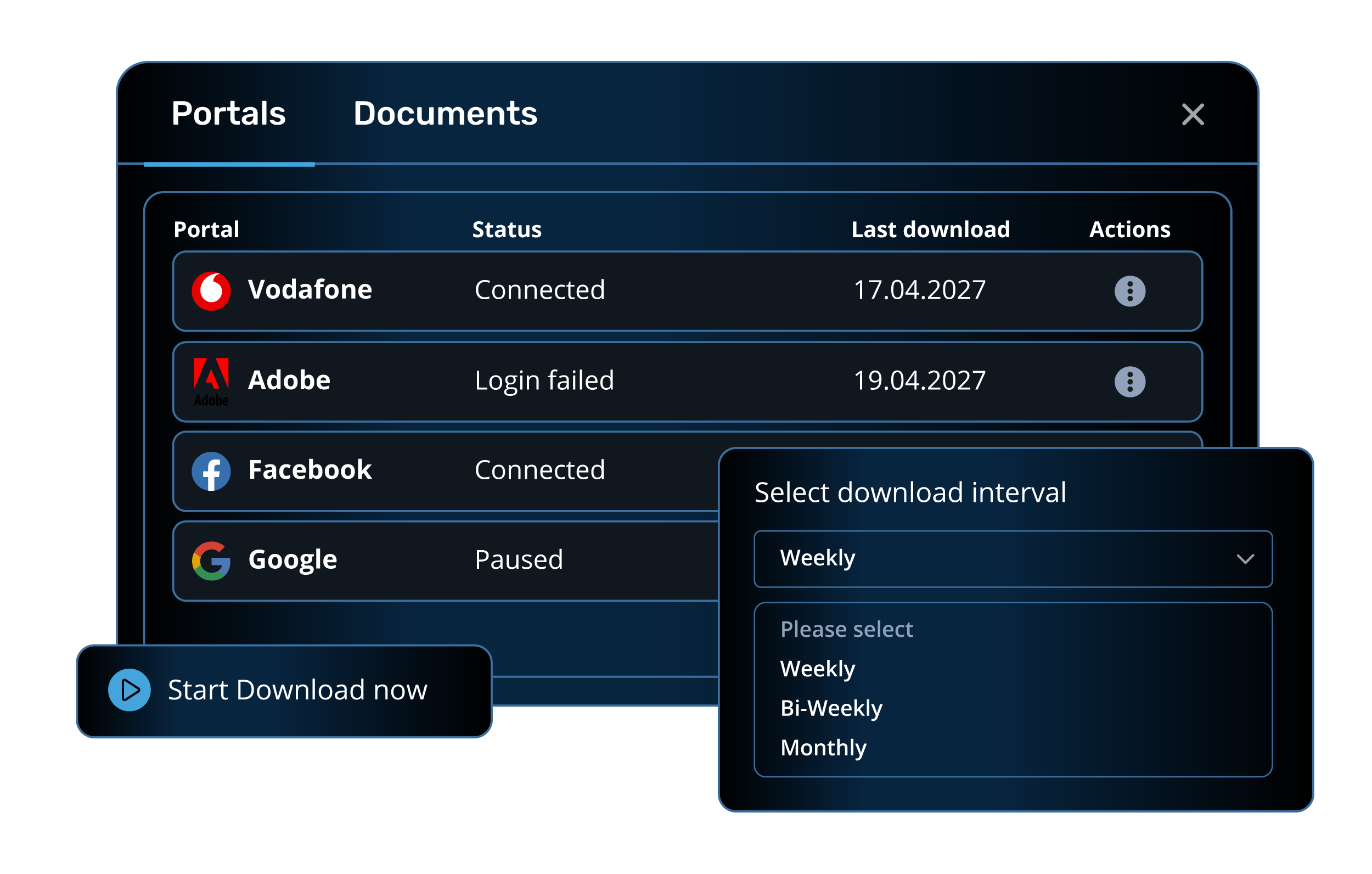 Trasferimento delle fatture da GetMyInvoices a DATEV Unternehmen Online e ADDISON OneClick