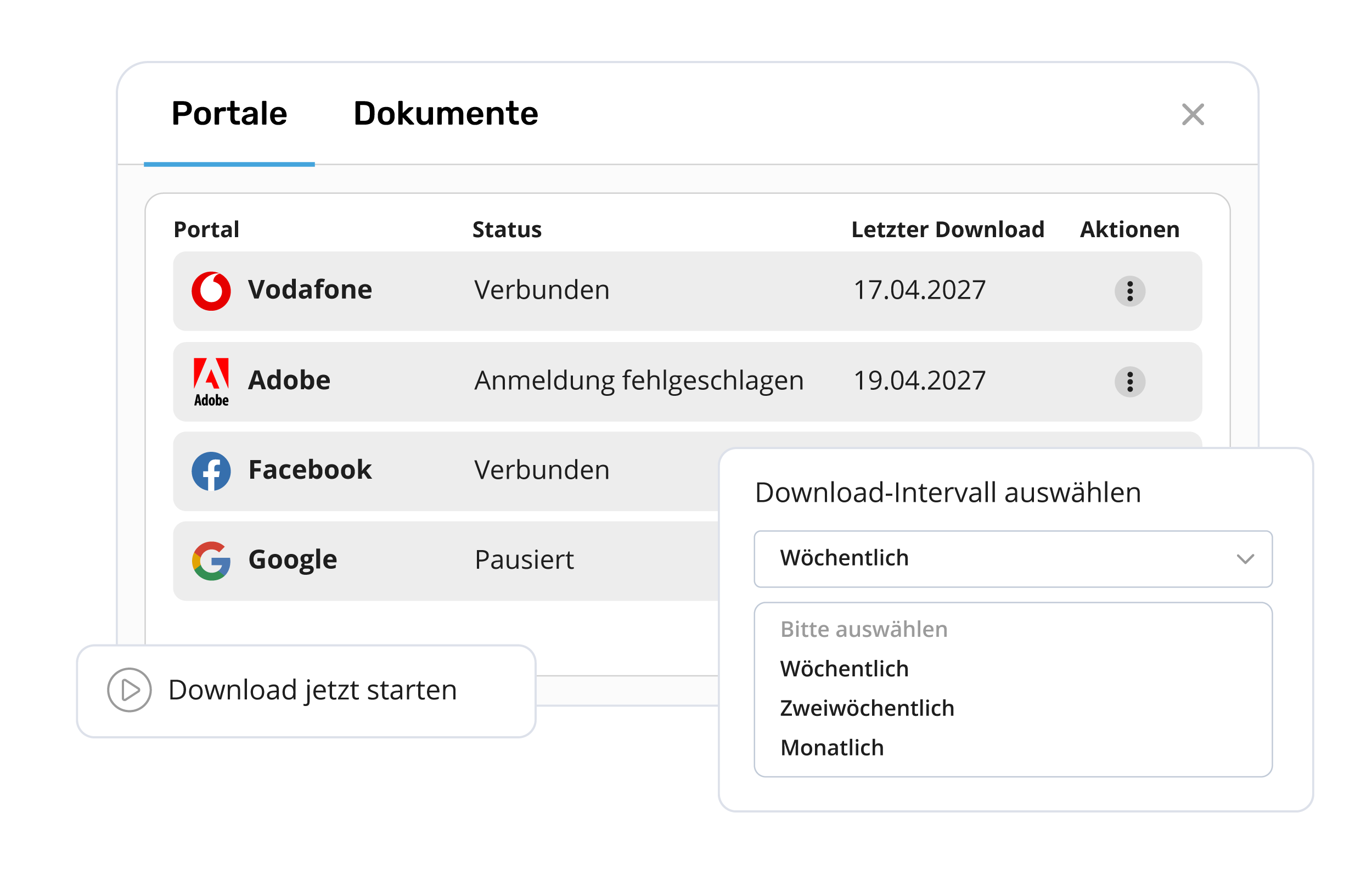 Rechnungsübertragung von GetMyInvoices an DATEV Unternehmen Online und ADDISON OneClick