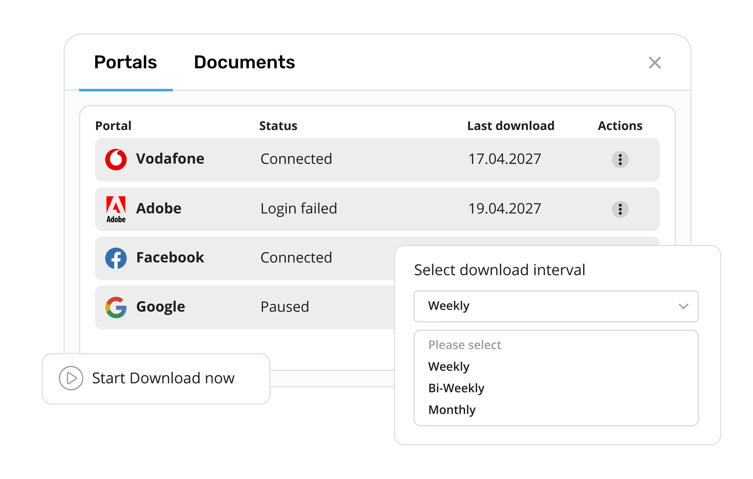 Trasferimento delle fatture da GetMyInvoices a DATEV Unternehmen Online e ADDISON OneClick