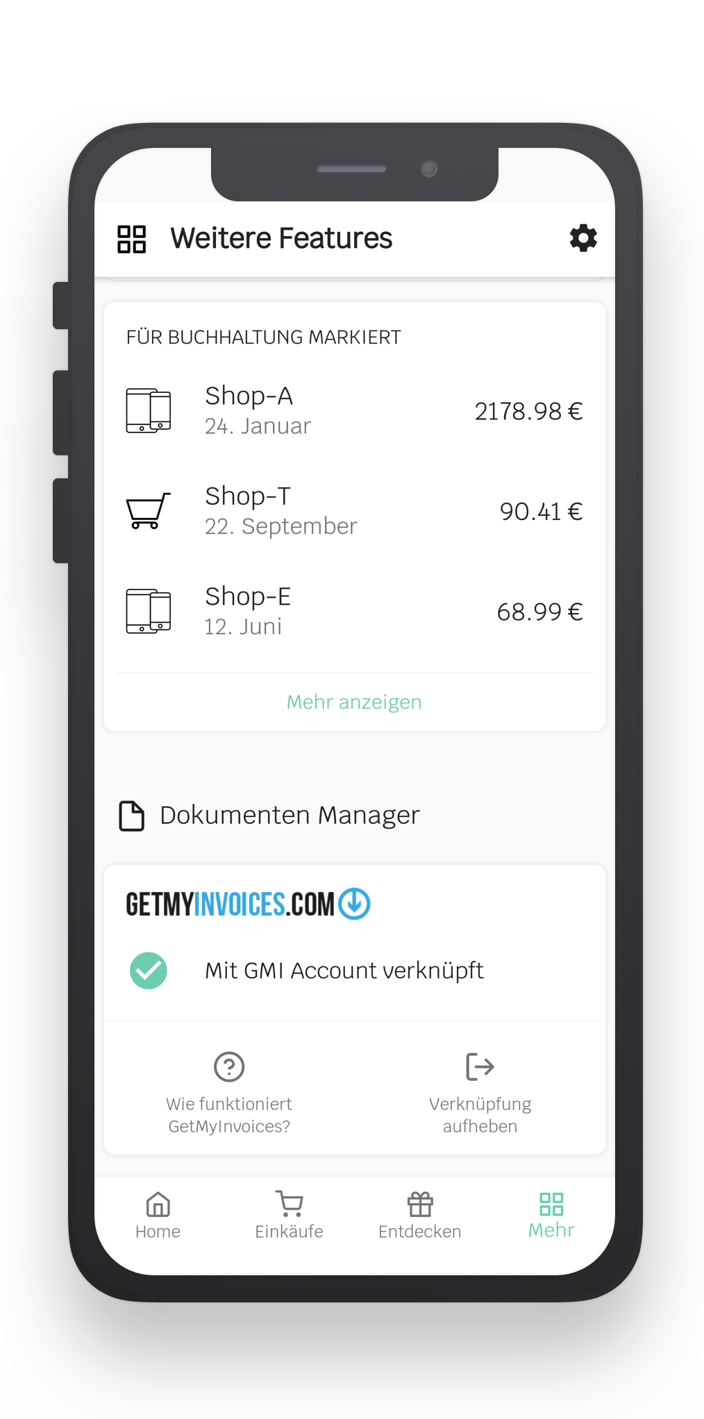 Passaggio in GetMyInvoices per l'integrazione di anybill