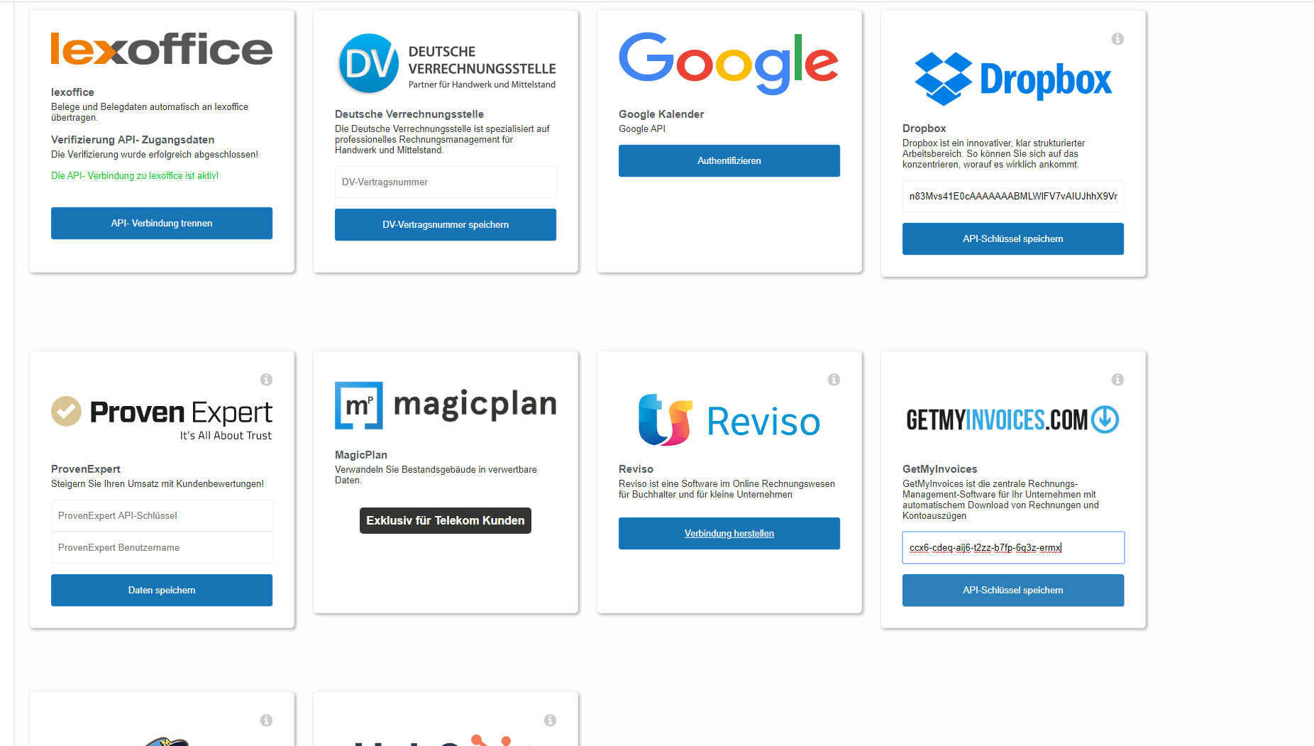 Schritt in GetMyInvoices für die openHandwerk-Integration