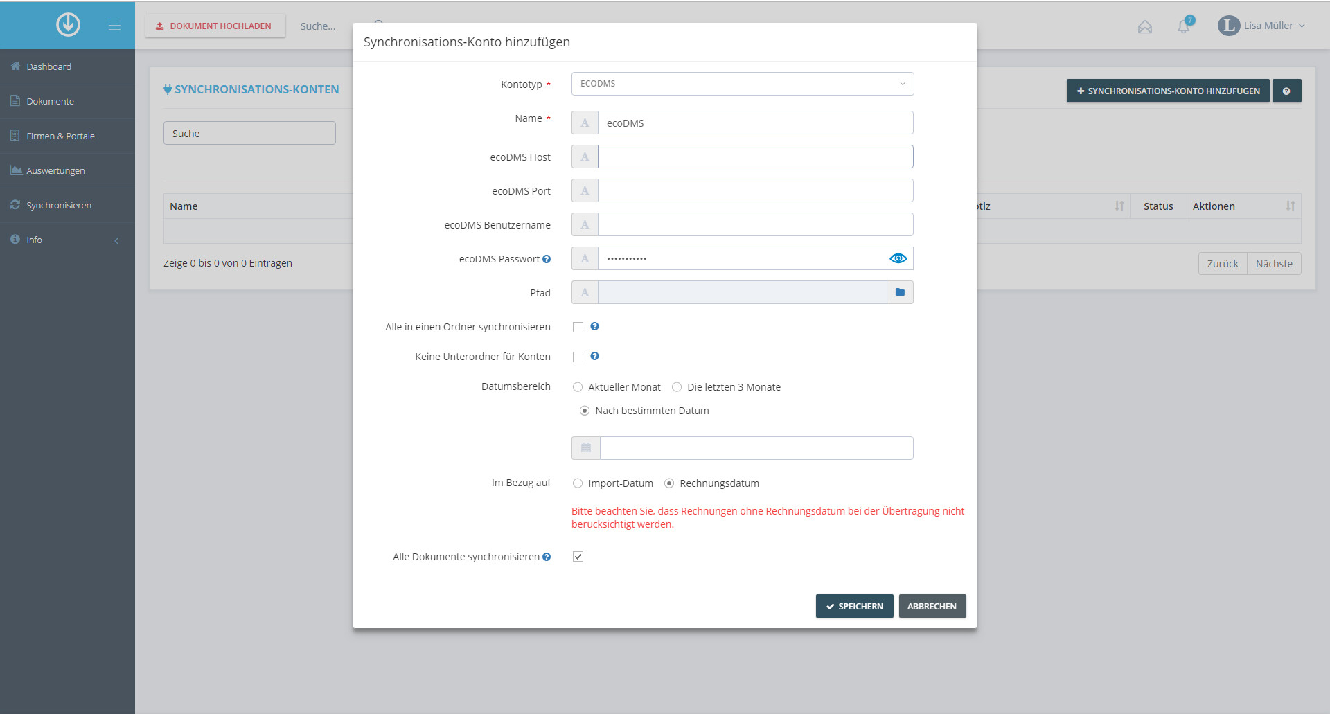 Passaggio in GetMyInvoices per l'integrazione con ecoDMS
