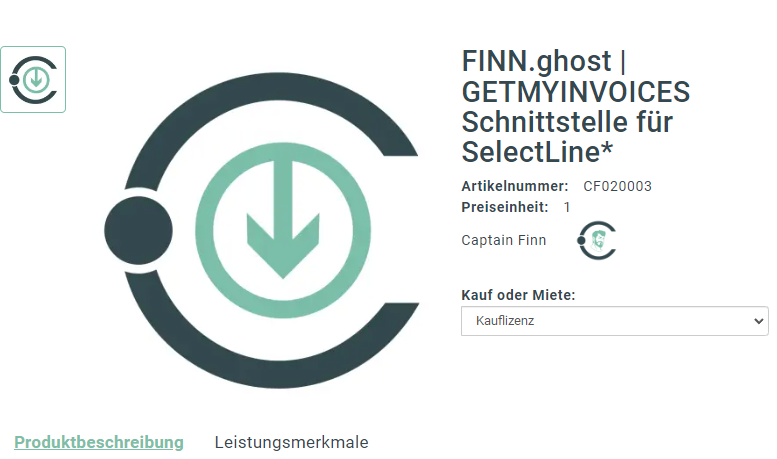 Schritt in GetMyInvoices für die SelectLine-Integration