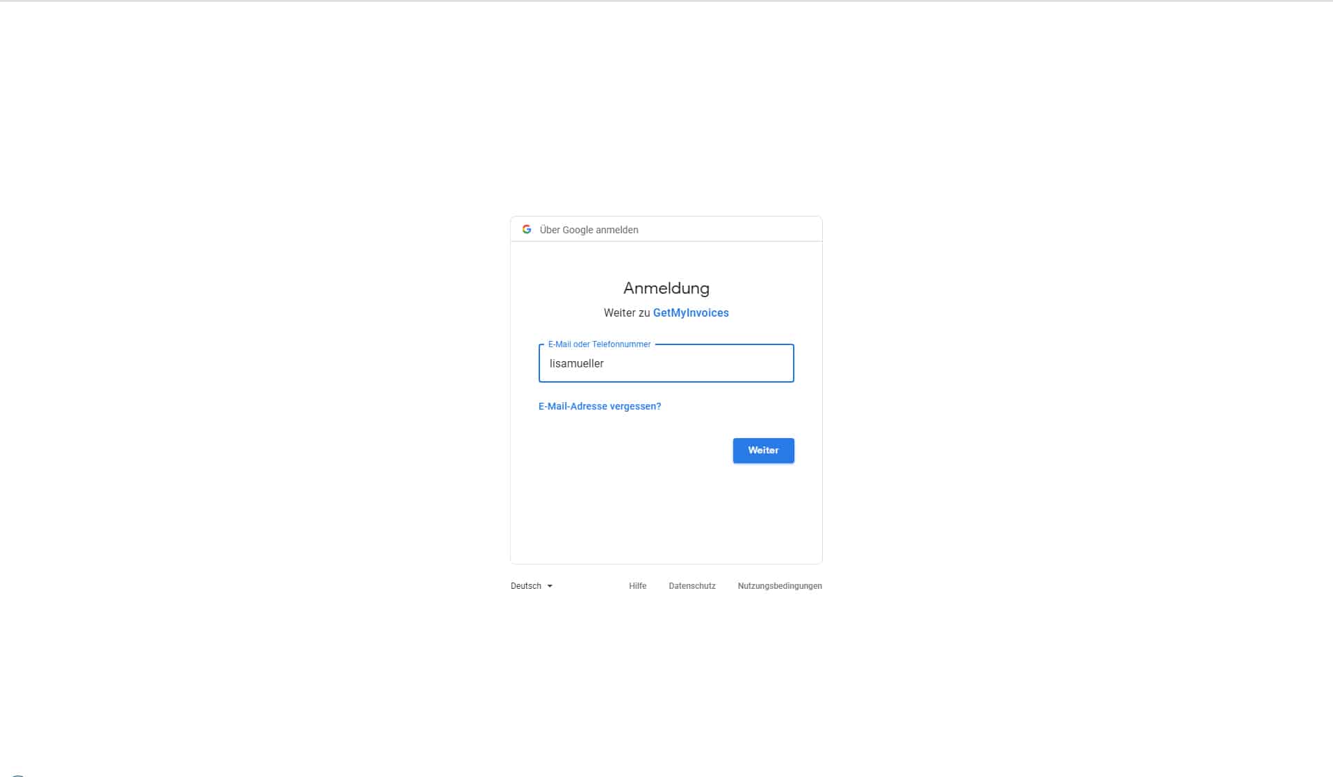 Schritt in GetMyInvoices für die Google Drive-Integration