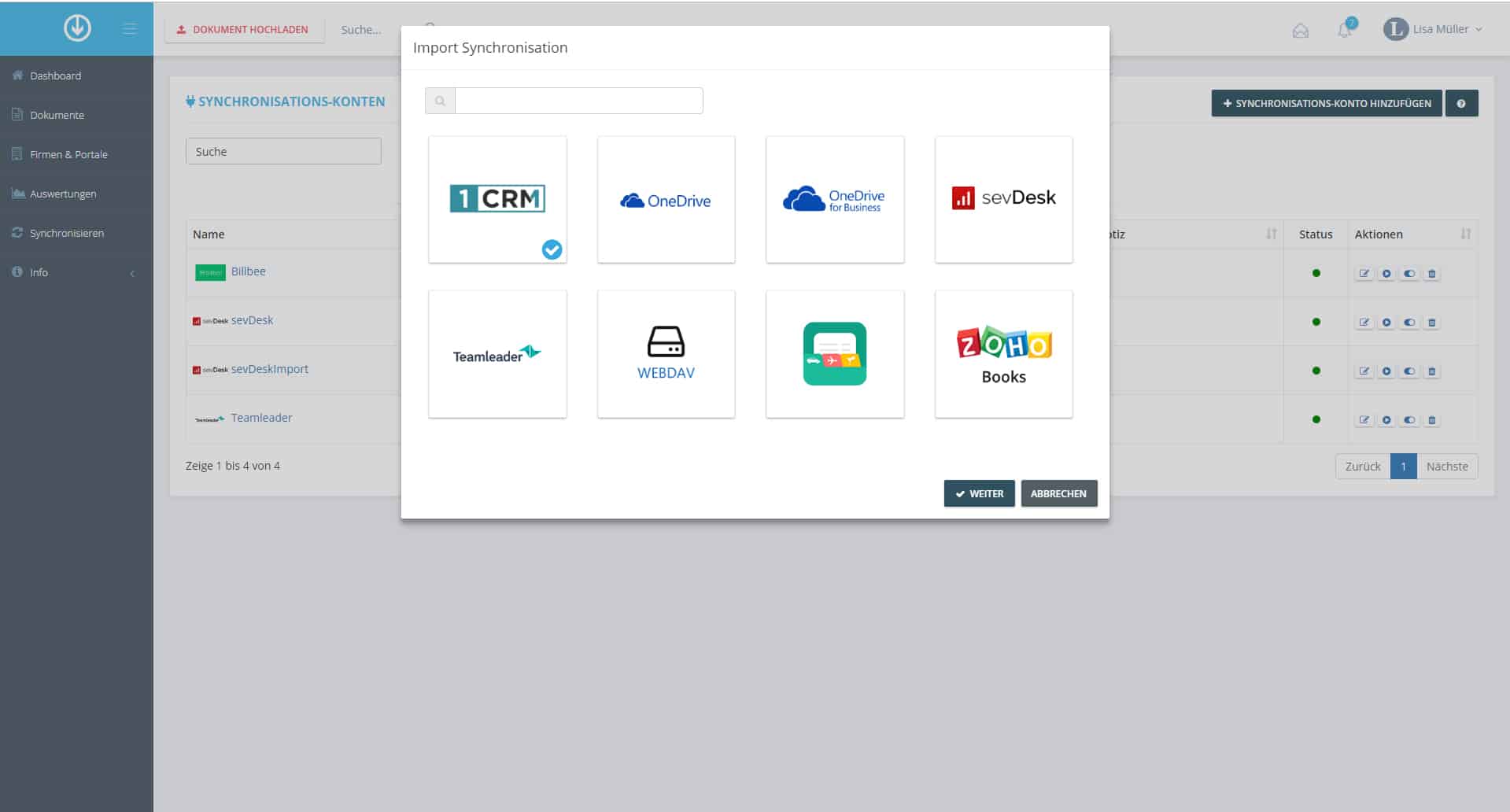 Passaggio in GetMyInvoices per l'integrazione con 1CRM