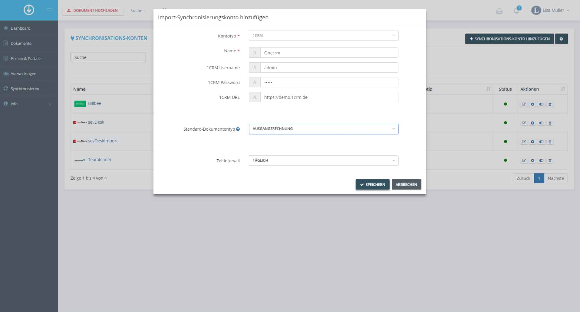 Passaggio in GetMyInvoices per l'integrazione con 1CRM