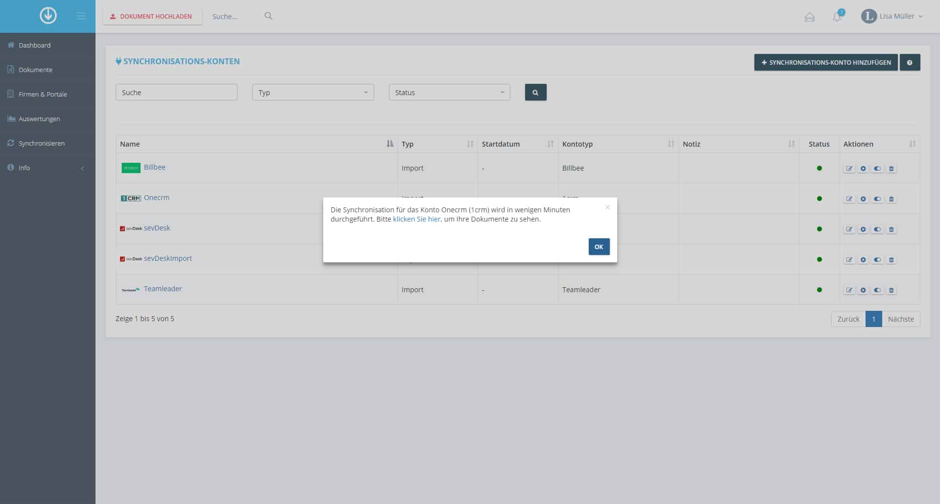 Passaggio in GetMyInvoices per l'integrazione con 1CRM