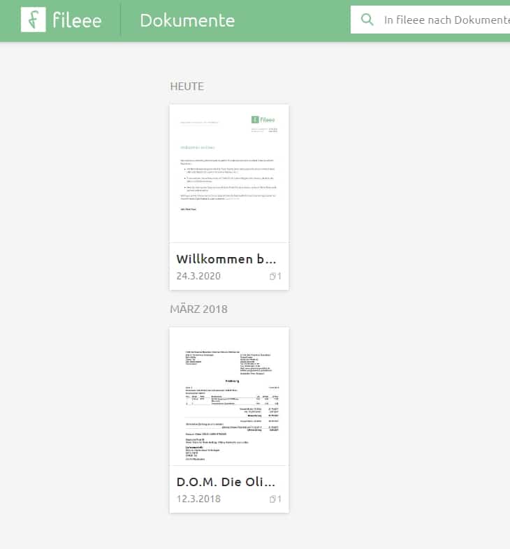 Schritt in GetMyInvoices für die fileee-Integration