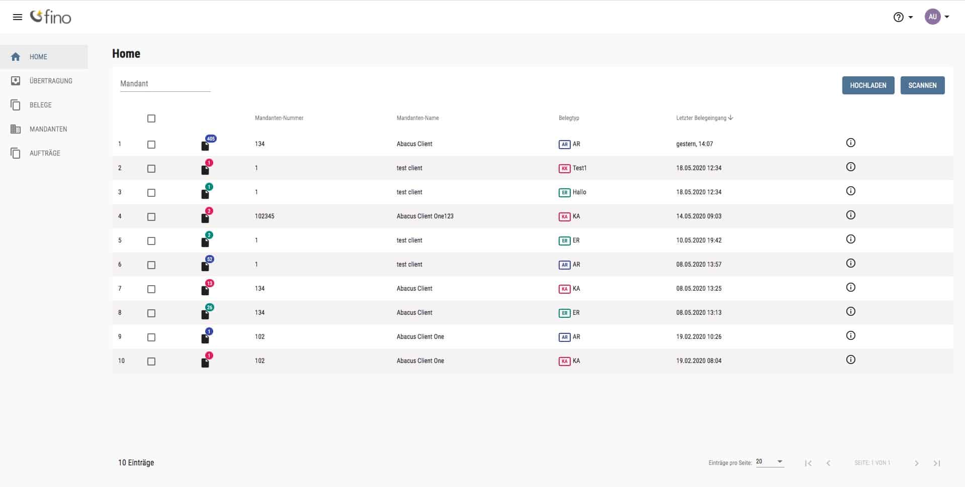 Schritt in GetMyInvoices für die Finmatics-Integration