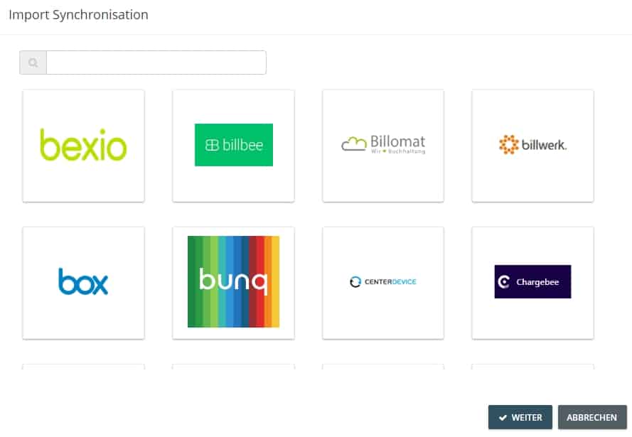 Schritt in GetMyInvoices für die bunq-Integration