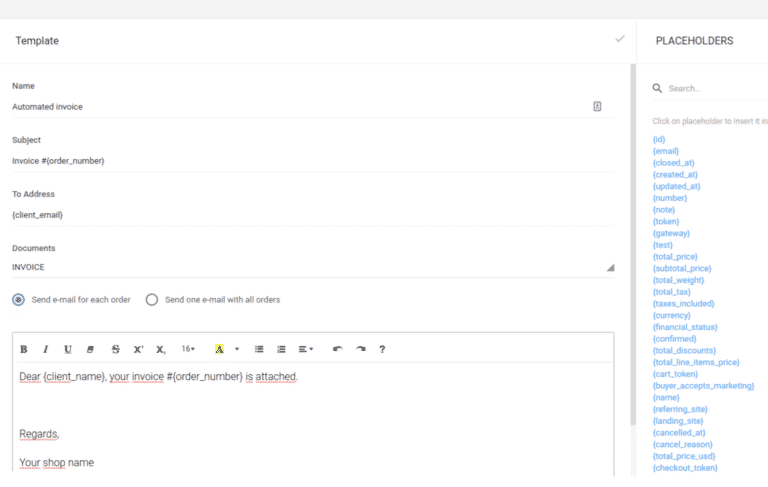 Schritt in GetMyInvoices für die Printout Designer-Integration