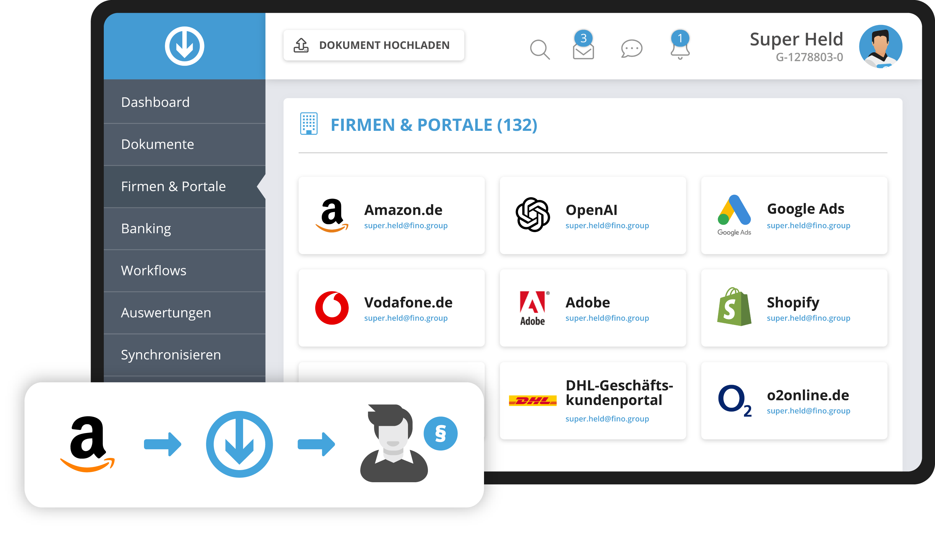 Mockup des Steuerberaterportals