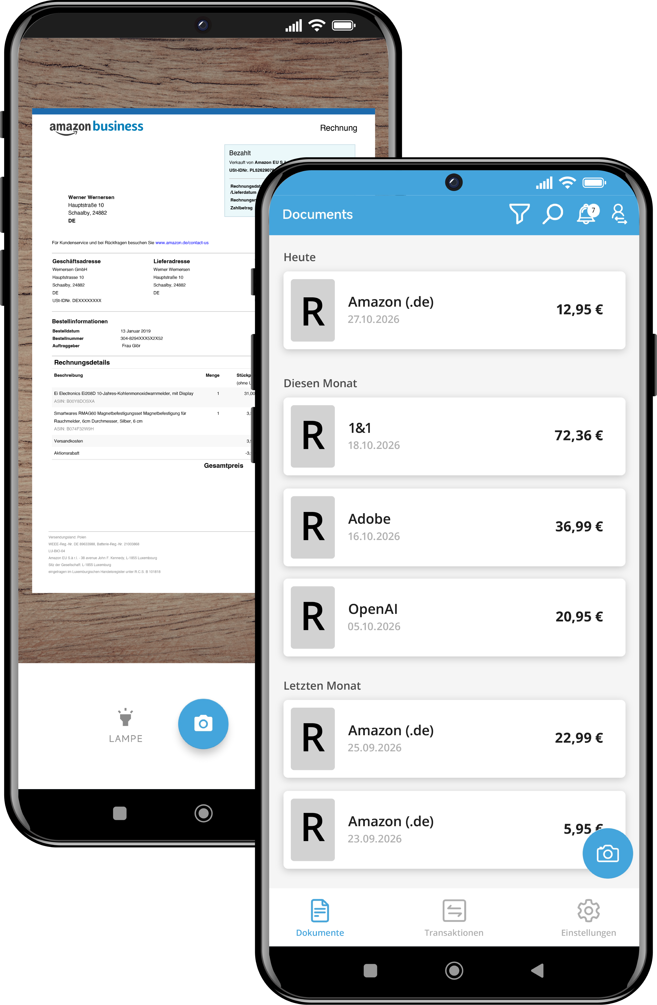 Einrichtung der GetMyInvoices Mobile App auf einem Smartphone