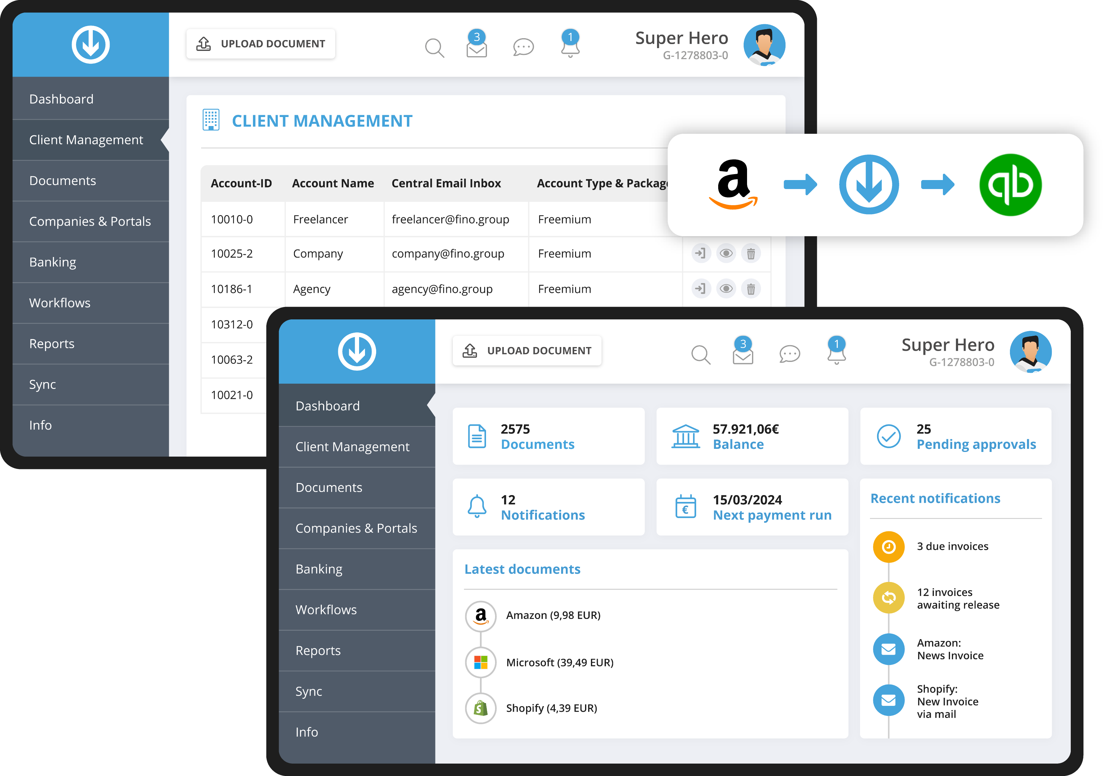 Workflow standard di GetMyInvoices con approvazione da parte della responsabile acquisti, del procuratore e della contabile
