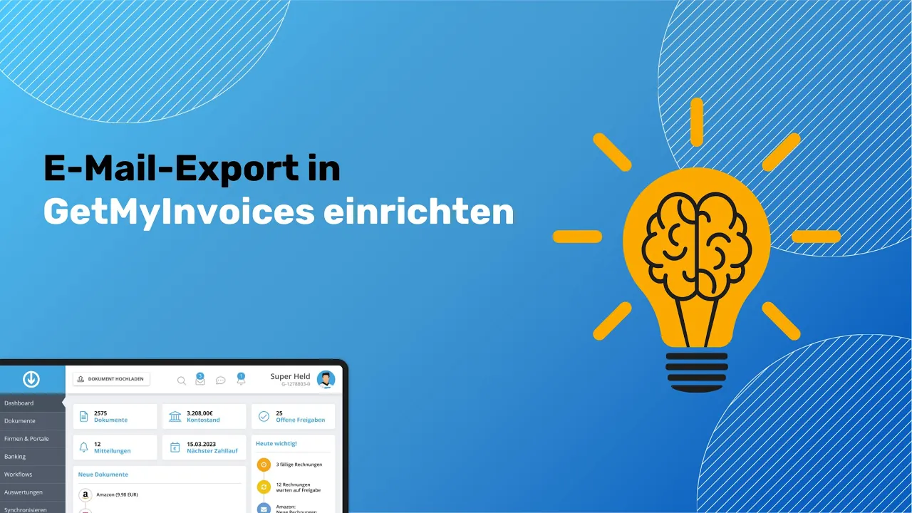 E-Mail-Export in GetMyInvoices einrichten