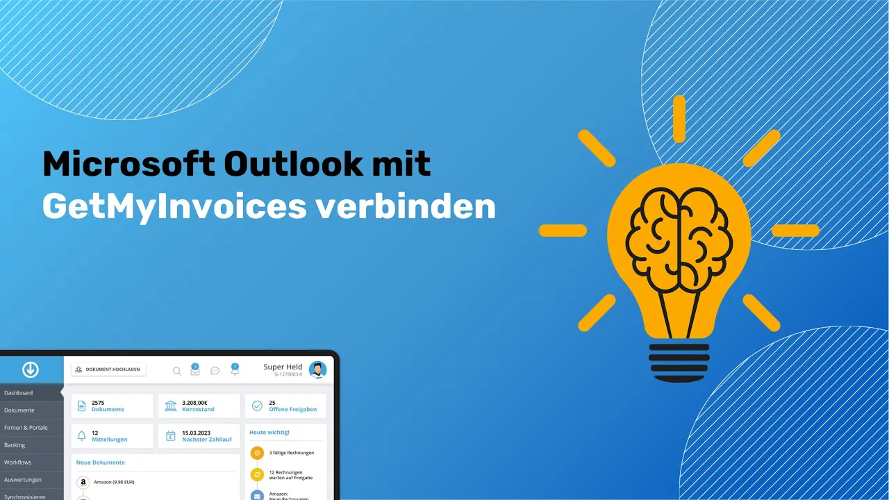 So verknüpfen Sie Ihr Microsoft Outlook Konto mit GetMyInvoices